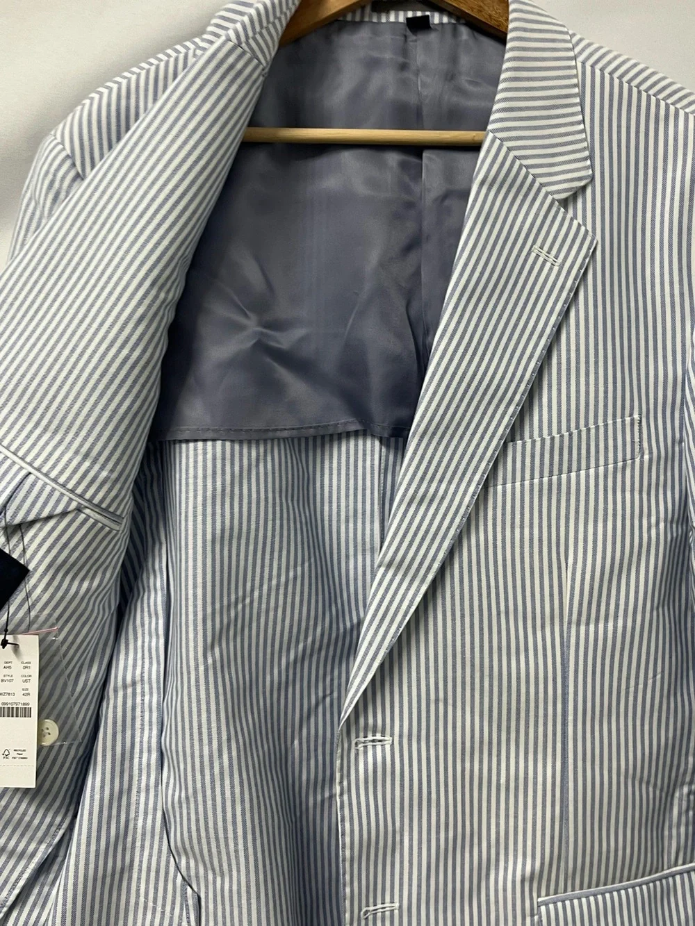 NWT J.Crew Crosby Blazer Men’s 42R Blue Somelos Cotton Sport Coat Double Vent